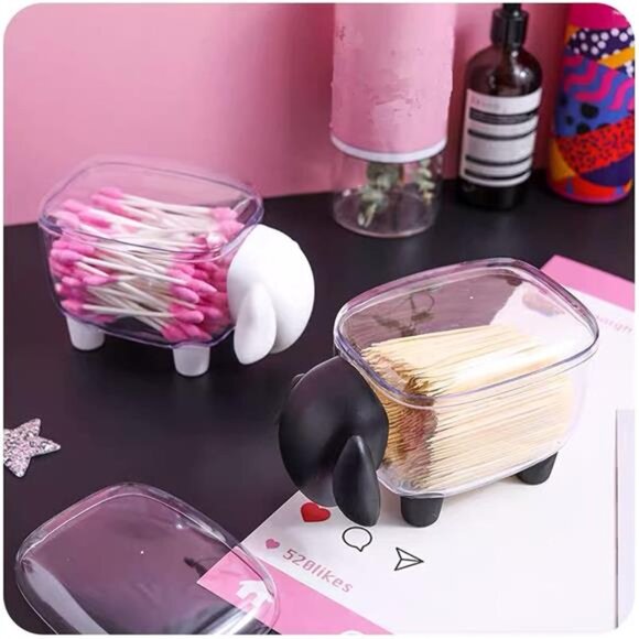 2 Pack Cotton Ball Holder Dispenser,Acrylic Qtip Containers Storage Organizer - Picture 5 of 8